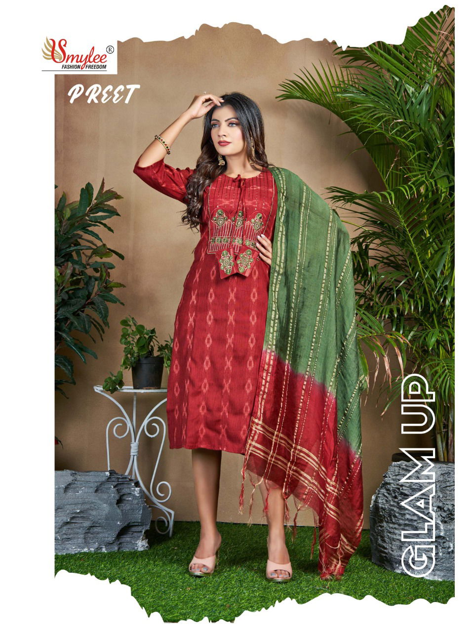 Rung Preet Fancy Regular Wear Heavy Rayon Kurti With Dupatta Collection